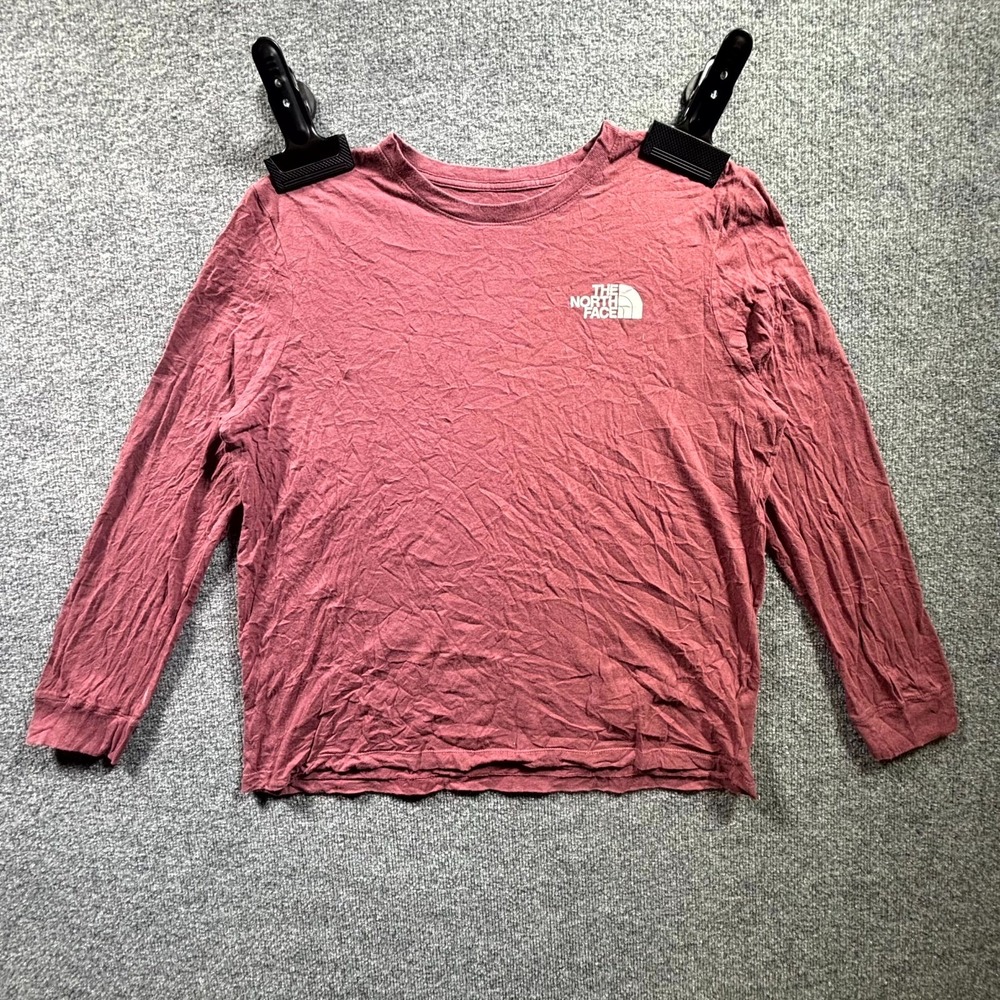 The North Face Womens XL Maroon Long Sleeve Graphic Logo Cotton T-Shirt